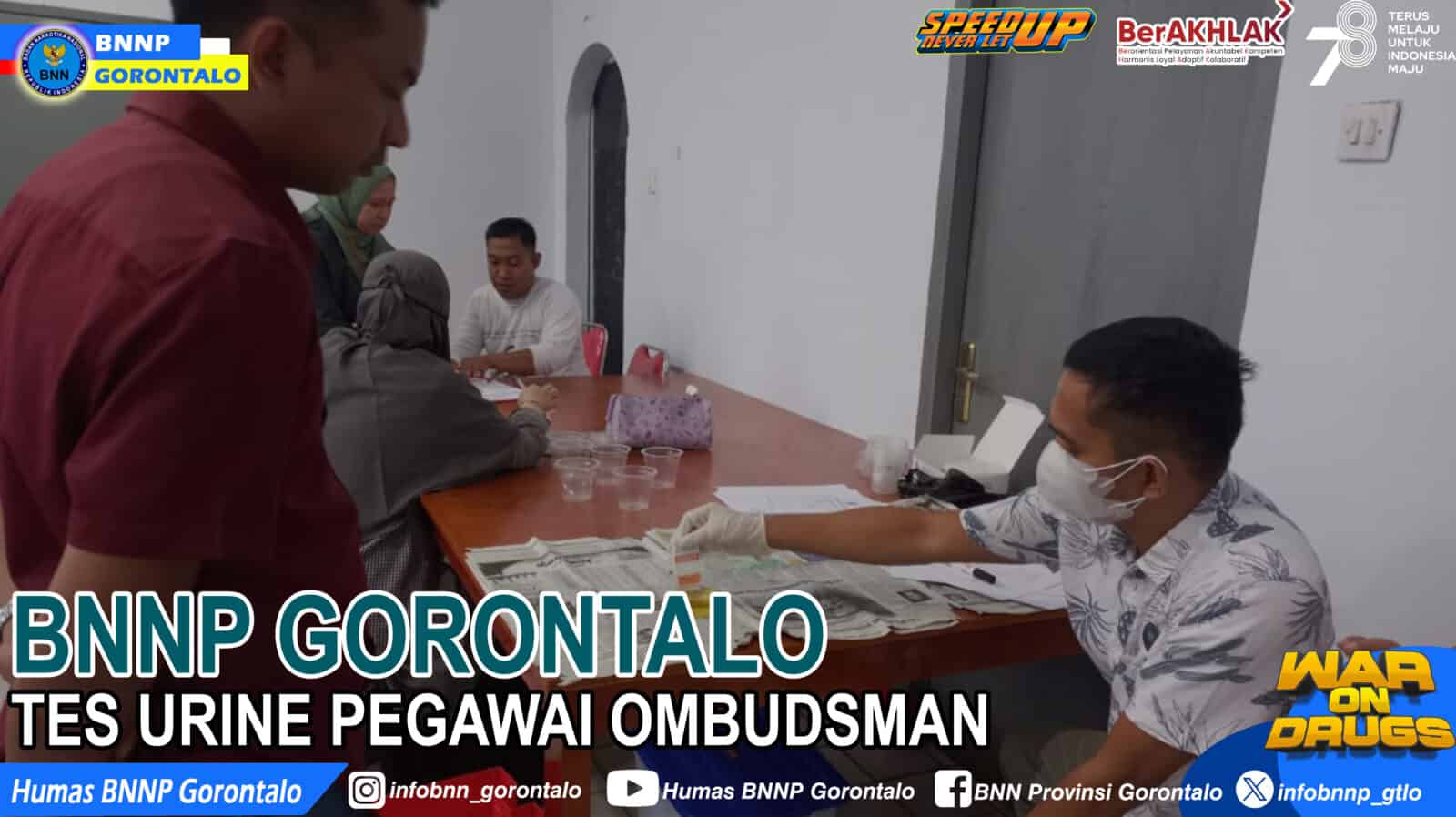 BNNP Gorontalo Tes Urine Pegawai Ombudsman BNNP Gorontalo Tes Urine Ombudsman