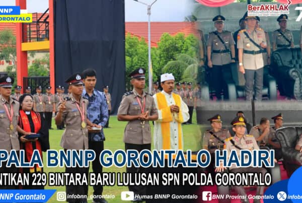Kepala BNNP Gorontalo Hadiri Pelantikan 229 Bintara Baru Lulusan SPN Polda Gorontalo
