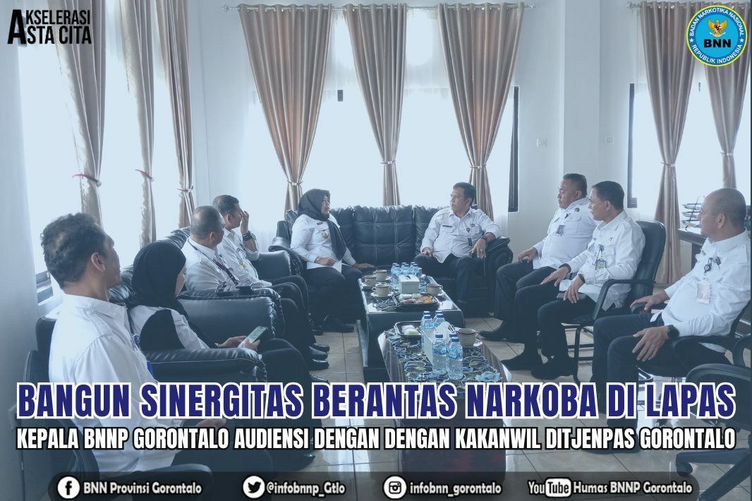 Bangun Sinergitas Berantas Narkoba di Lapas, Kepala BNNP Gorontalo Audiensi dengan Kakanwil Ditjenpas Gorontalo Bangun Sinergitas Berantas Narkoba di Lapas, Kepala BNNP Gorontalo Audiensi dengan Kakanwil Ditjenpas Gorontalo