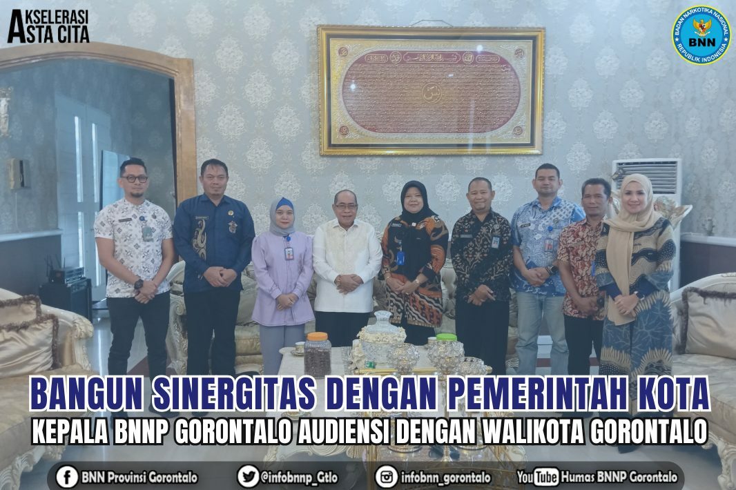 Bangun Sinergitas dengan Pemerintah Kota, Kepala BNNP Gorontalo Audiensi dengan Walikota Gorontalo Bangun Sinergitas dengan Pemerintah Kota, Kepala BNNP Gorontalo Audiensi dengan Walikota Gorontalo